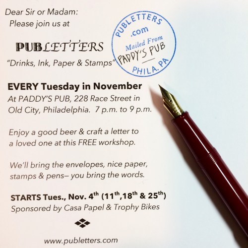 We will be at Paddy's every Tuesday in November, 7-9 p.m. Bring your words!